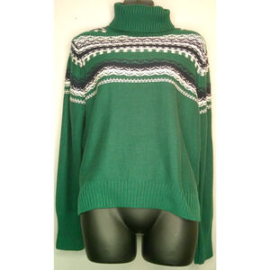 Francesca's Harper Heritage Knitted Turtleneck Sweater Women's Large NEW